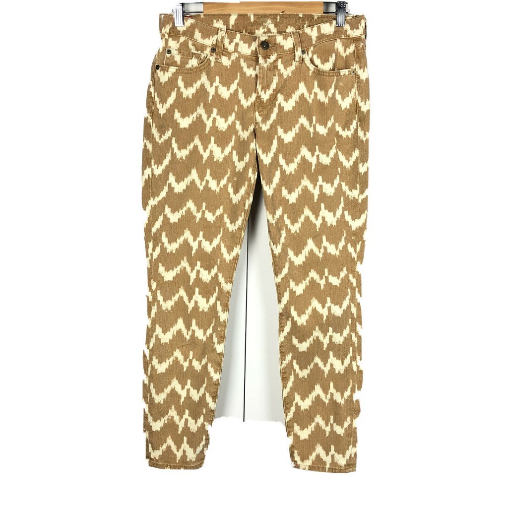 7 For All Mankind Cropped Skinny Ikat Denim Jeans